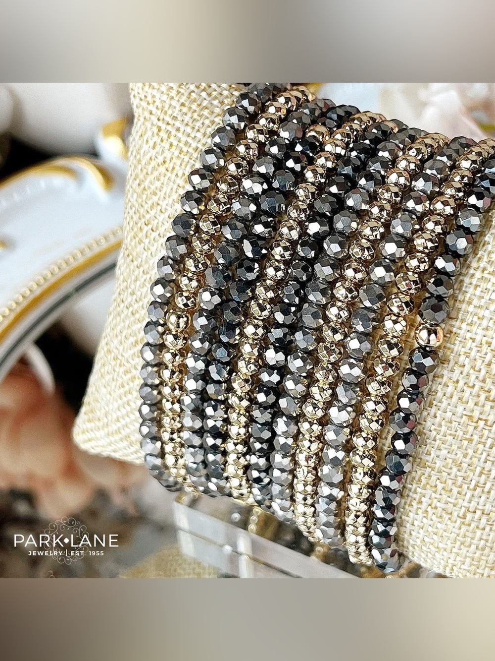 Park Lane Silver, Black & Gold Beaded Bracelet set - ZOE Bracelet